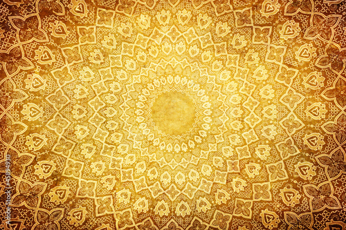 Photo: grunge background with oriental ornaments . grunge background with oriental ornaments .