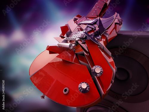 Photo: smashed guitar smashed guitar