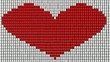 Dominosteine fallen zu Herz
