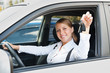 Photo: young woman sitting in car young woman sitting in car