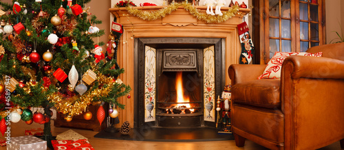 Photo: Christmas interior panorama Christmas interior panorama