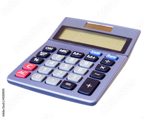 Photo: Calculator isolated white background Calculator isolated white background