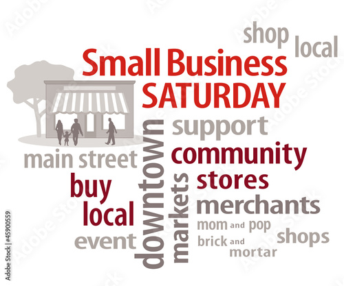 Illustration: Small Business Sat, USA promotion after Thanksgiving, Word Cloud Small Business Sat, USA promotion after Thanksgiving, Word Cloud