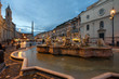 Piazza Navona at dusk. Rome, Italy.
