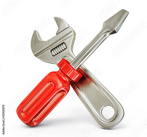 Illustration: wrench and screwdriver wrench and screwdriver