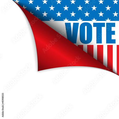 Vector: Vote United States of America Page Corner Vote United States of America Page Corner