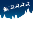 Xmas Card Christmas Sleigh Silent Night Blue