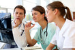Medical team checking on X-ray results