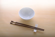 Chopsticks and porcelain bowl