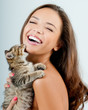 Girl with a kitten