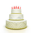 birthday celebration cake with roses and patterns