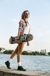 woman with skateboard