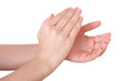 Hands applauding isolated on a white background