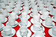 Photo: the ranks of empty white glass cup the ranks of empty white glass cup