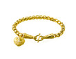 Golden bracelet with heart shape isolated