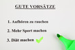 Vorsatz Diät