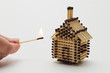 Wooden house can burn any time