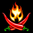 Vector: Vector Red hot chilli pepper in the shape of pirate symbol Vector Red hot chilli pepper in the shape of pirate symbol