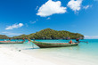 Long Tail Boat in Clear Water and Blue sky. Samui Island, Thaila