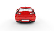 Red Powerful Car Rear View