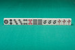 Smooth table surface with a mahjong on it