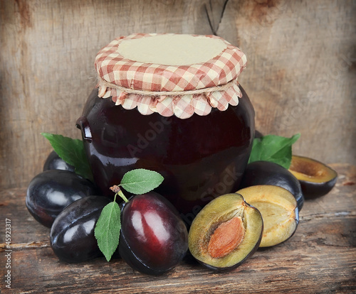 Photo: Plums jam with plums fruit Plums jam with plums fruit