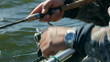 fishing with spinning - close-up