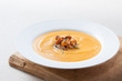 Cream of pumpkin with mushrooms