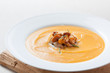 Cream of pumpkin with mushrooms