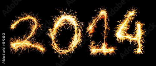 Photo: New Year 2014 made of real sparkles New Year 2014 made of real sparkles