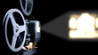 old projector showing film