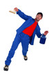 painter slipping and falling down