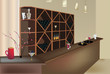 counter bar and cocktails illustration