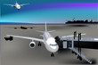 airplanes in airport illustration