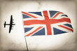 Faded photo Battle of Britain concept with British Flag