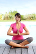 Brunette Girl Doing Yoga Exerc...