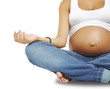 young pregnant woman practising yoga