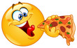 Emoticon eating pizza
