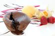 Photo: Hot chocolate coulant dessert cake. Hot chocolate coulant dessert cake.