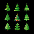 Christmas Trees On Black
