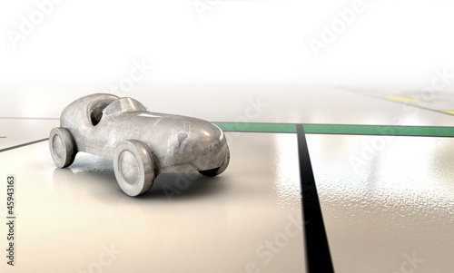 Illustration: Car Icon On A Boardgame Car Icon On A Boardgame