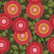 Traditional flowers seamless pattern