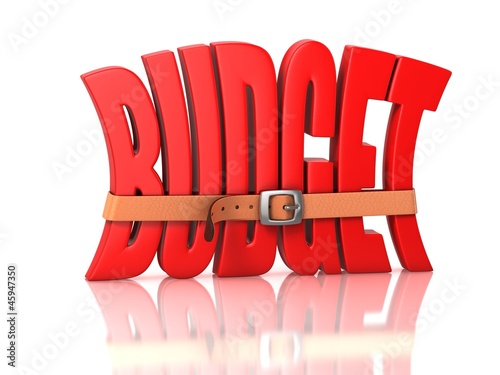 Illustration: budget deficit - recession 3d concept budget deficit - recession 3d concept