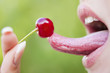 sexy mouth eating cocktail cherry