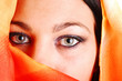 Closeup of eyes of girl.