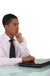 Young businessman in thought