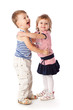 Funny kids in a studio