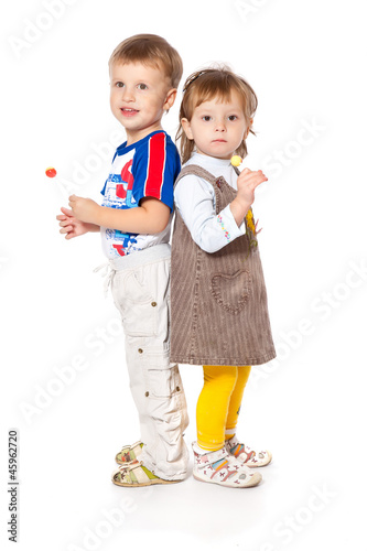 Photo: Funny kids in a studio Funny kids in a studio