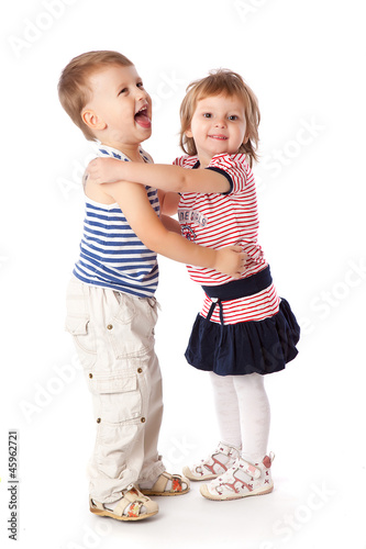 Photo: Funny kids in a studio Funny kids in a studio