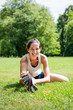 Stretching exercise - sport woman outdoor